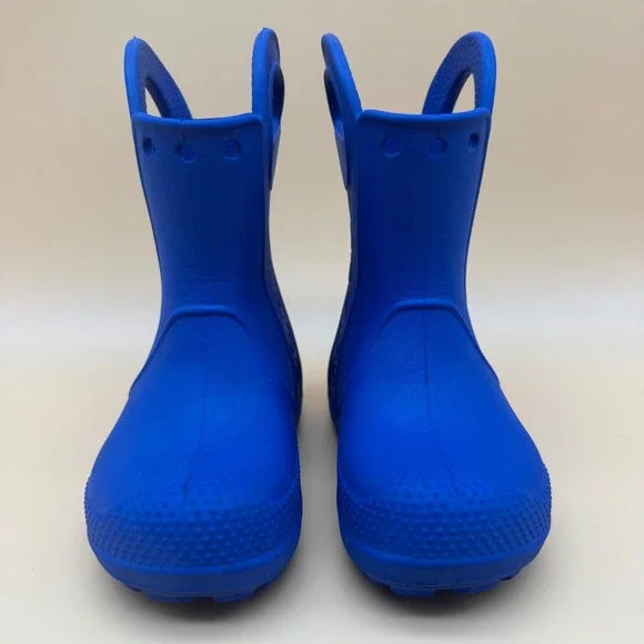 Crocs Kids Unisex Blue Rubber Rain Boots Lightweight Size Kids C7 waterproof - Picture 2 of 9